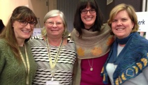 Anne, Cheryl Huffman, Jill Betts, Elaine Blatt - Madrona 2014.  It's a Molehill Farm reunion!