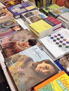 Table featuring books by teachers at Stitches.  The first time I've been represented there. This was a big moment for me.