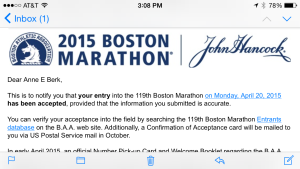 Boston marathon acceptance