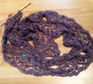 58 out of 71 chart repeats achieved, looks like cat barf.  Knitting lace takes a lot of faith.