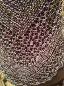 Rock Island shawl - close up of the Shetland lace