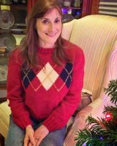 Anne in the argyle sweater, Christmas 2014