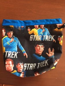 Knitting bag with classic Star Trek theme, by Jasmine Koski