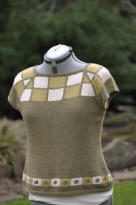 Raglan sweater with Classic Elite Allegoro, knit in 2008 when playing with the ITR technique for garments.