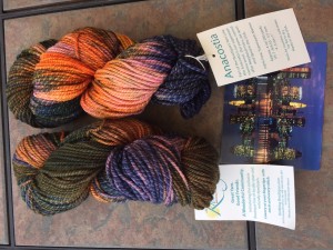 Anacostia Worsted, Baltimore Skyline colorway: beautifully inspired by the postcard, and masterfully dyed to "reflect" the skyline perfectly.