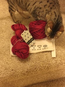 New yarn and knitting bag from Black Bunny Fibers.  Kitty-approved!